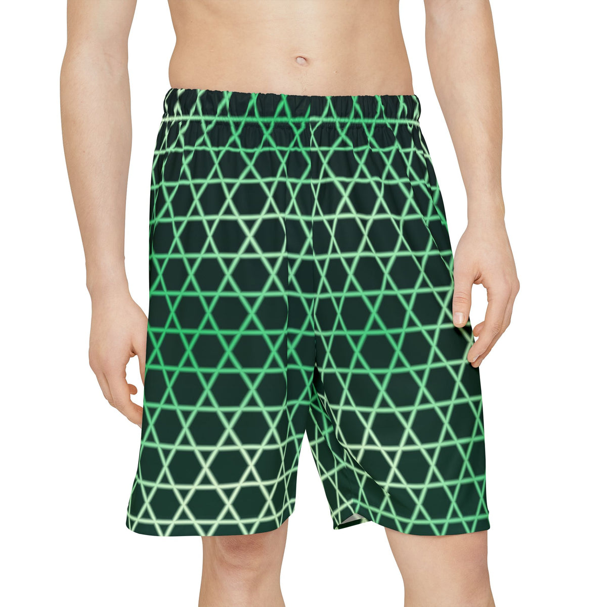 Men's Jungle Hex Grid Athletic Sports Shorts