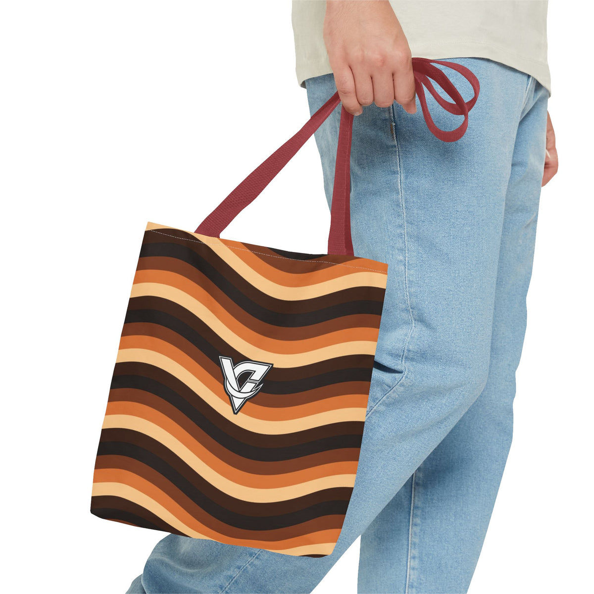 Copper Wave Tote Bag — All-Over Print Gym & Everyday Tote
