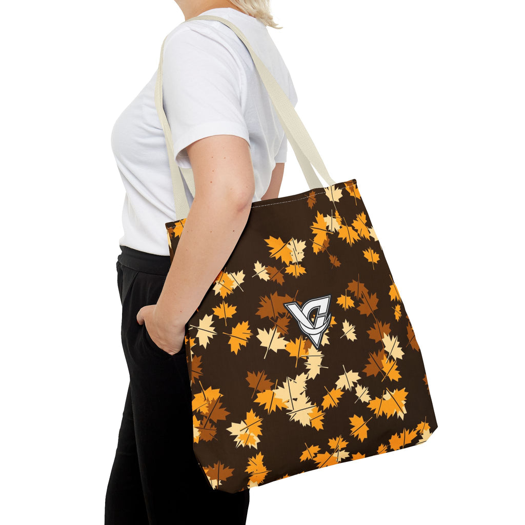 Amber Falling Leaves Tote Bag — All-Over Print Gym & Everyday Tote