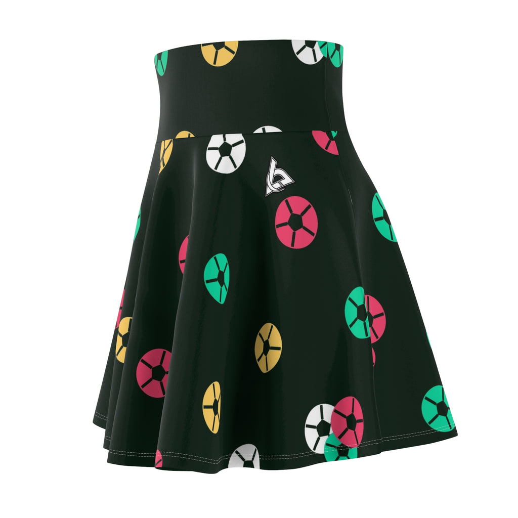 Soccer Watermelon Icon Storm Women's Athletic Skater Skirt