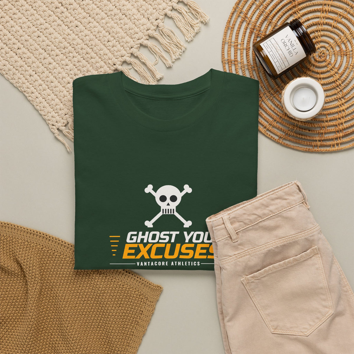 Ghost Your Excuses | Men's Halloween Graphic Gym T-Shirt