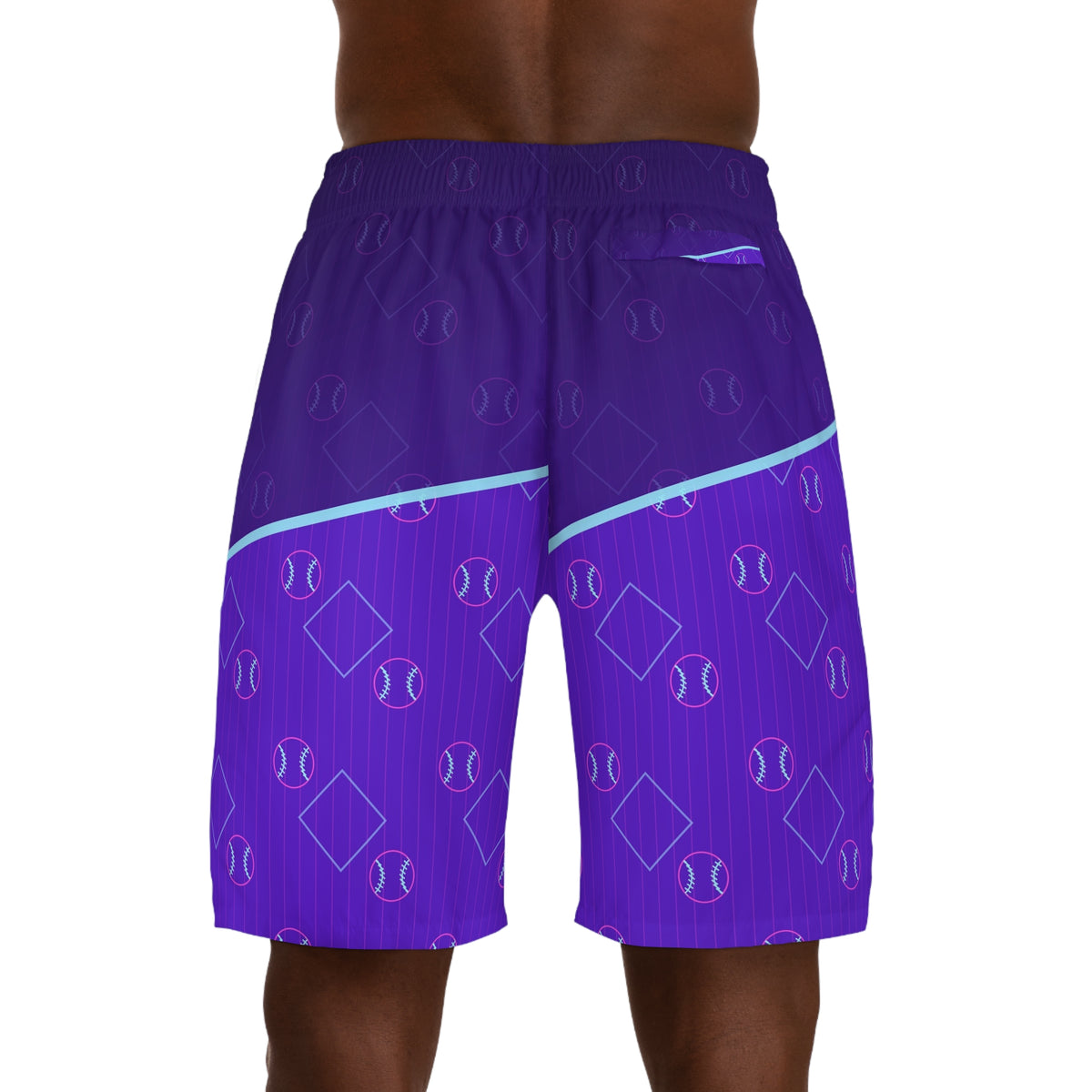 Baseball & Softball Ultra Violet Diamond Stitch Men's Athletic Shorts with Pockets