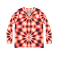 Coral Kaleidoscope Women's Long Sleeve V-Neck Athletic Top
