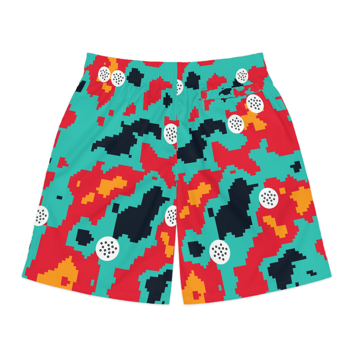 Golf Aqua Volt Pixel Camo Men's Athletic Shorts with Pockets