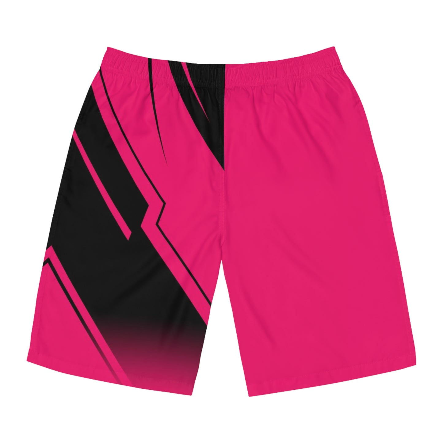 Men's Neon Pink Board Shorts | Bold Geometric