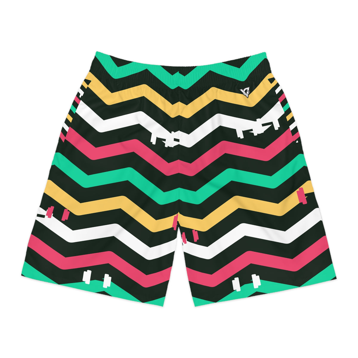 Training & Gym Watermelon Chevron Rush Men's Athletic Shorts with Pockets