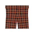 Terracotta Flannel Women's Biker Shorts — High-Waist Workout Shorts
