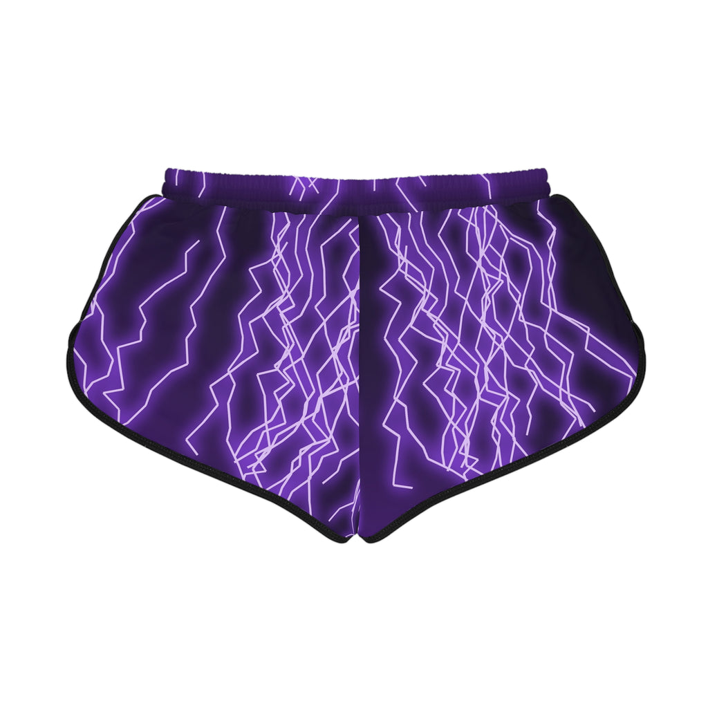 Women's Grape Lightning Relaxed Shorts — All-Over Print Running & Workout Shorts
