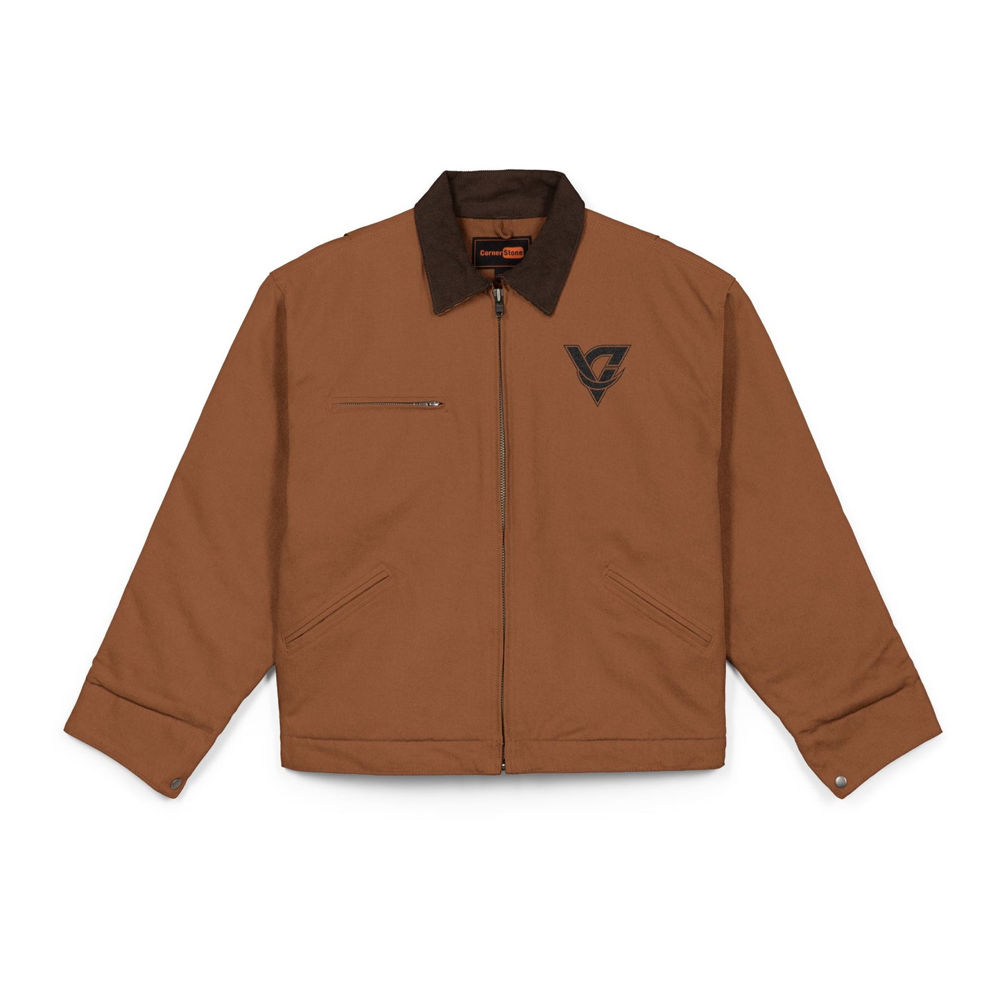 Duck Cloth Work Jacket — Rugged Brown Canvas Workwear Jacket
