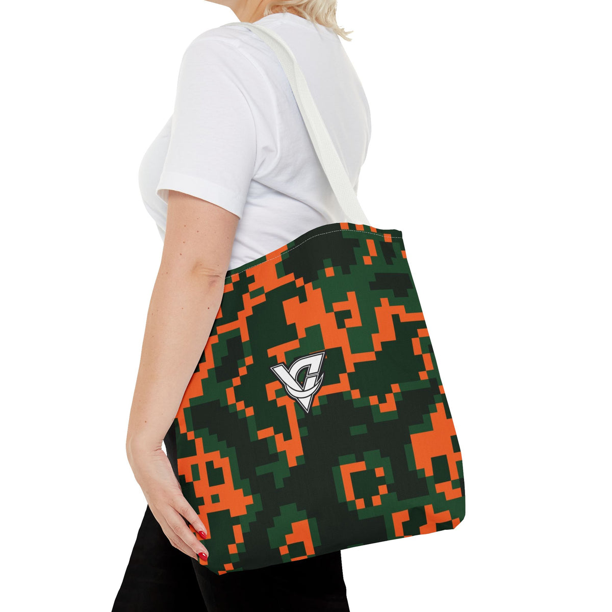 Evergreen Ember Digital Camo Tote Bag — All-Over Print Gym & Everyday Tote