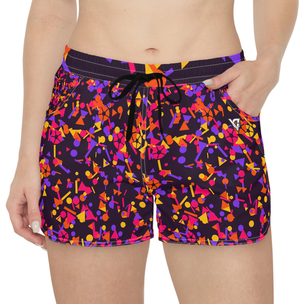 Soccer Berry Blast Confetti Pop Women's Athletic Shorts with Pockets
