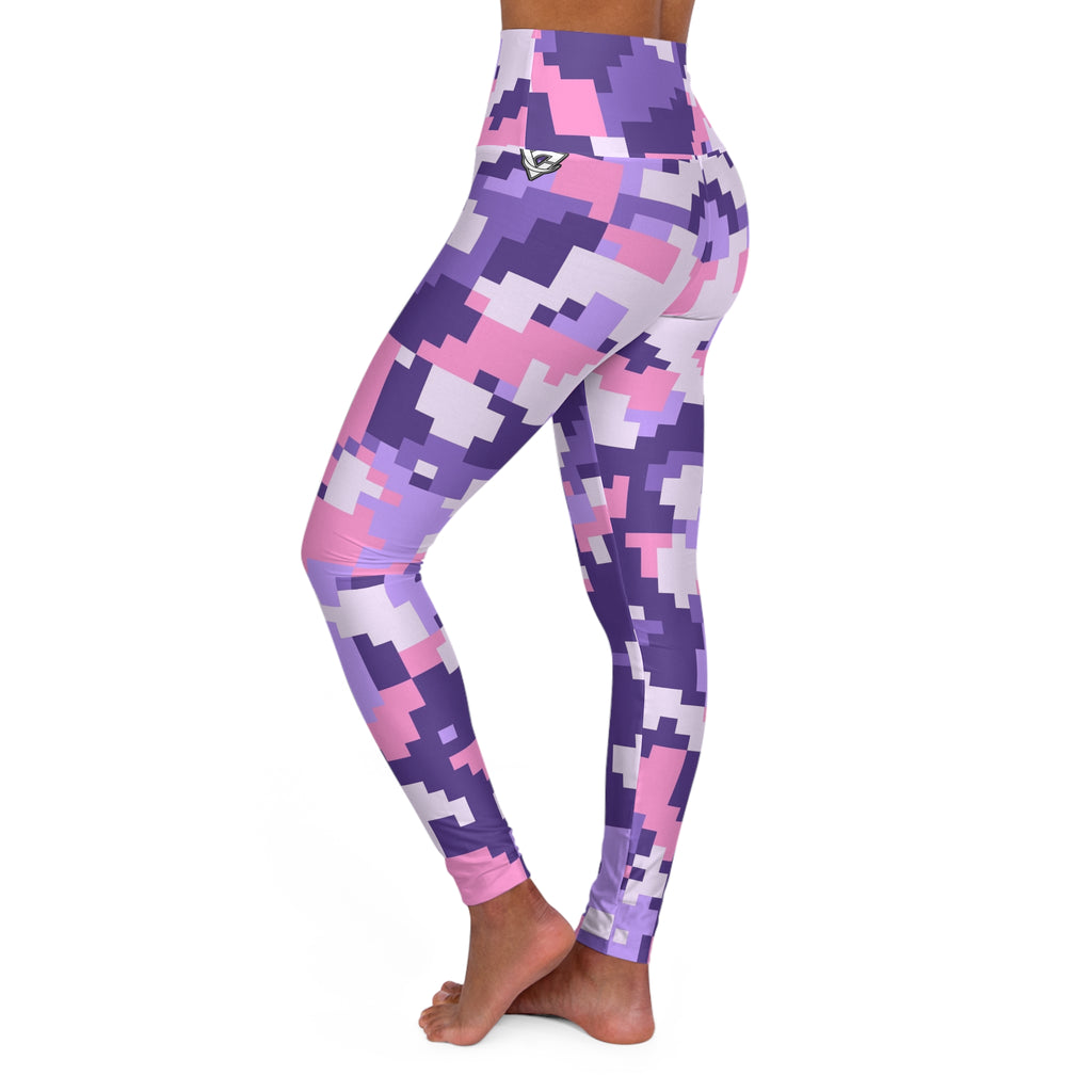 Lilac Digital Camo High-Waisted Yoga Leggings