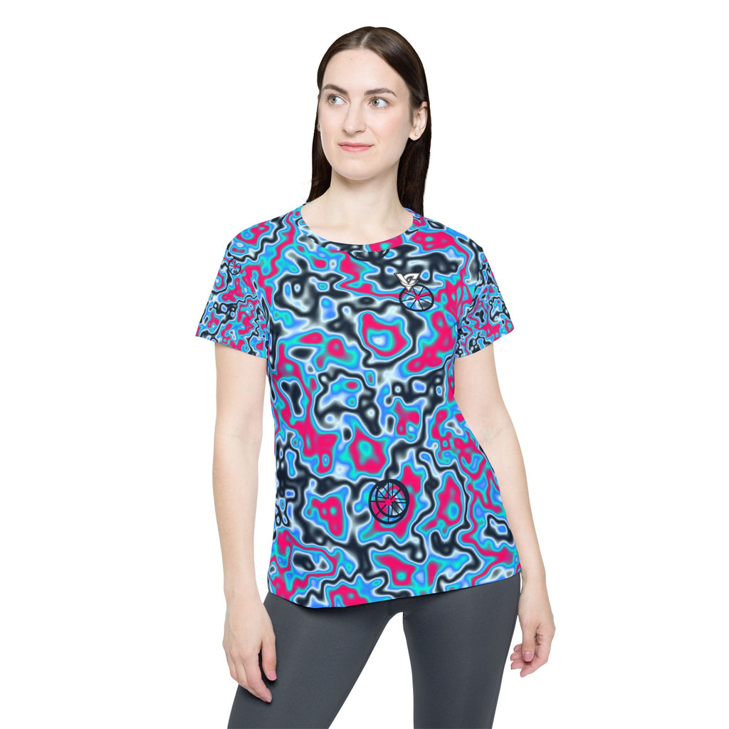 Cycling Arctic Neon Marble Flow Women's Sports Jersey