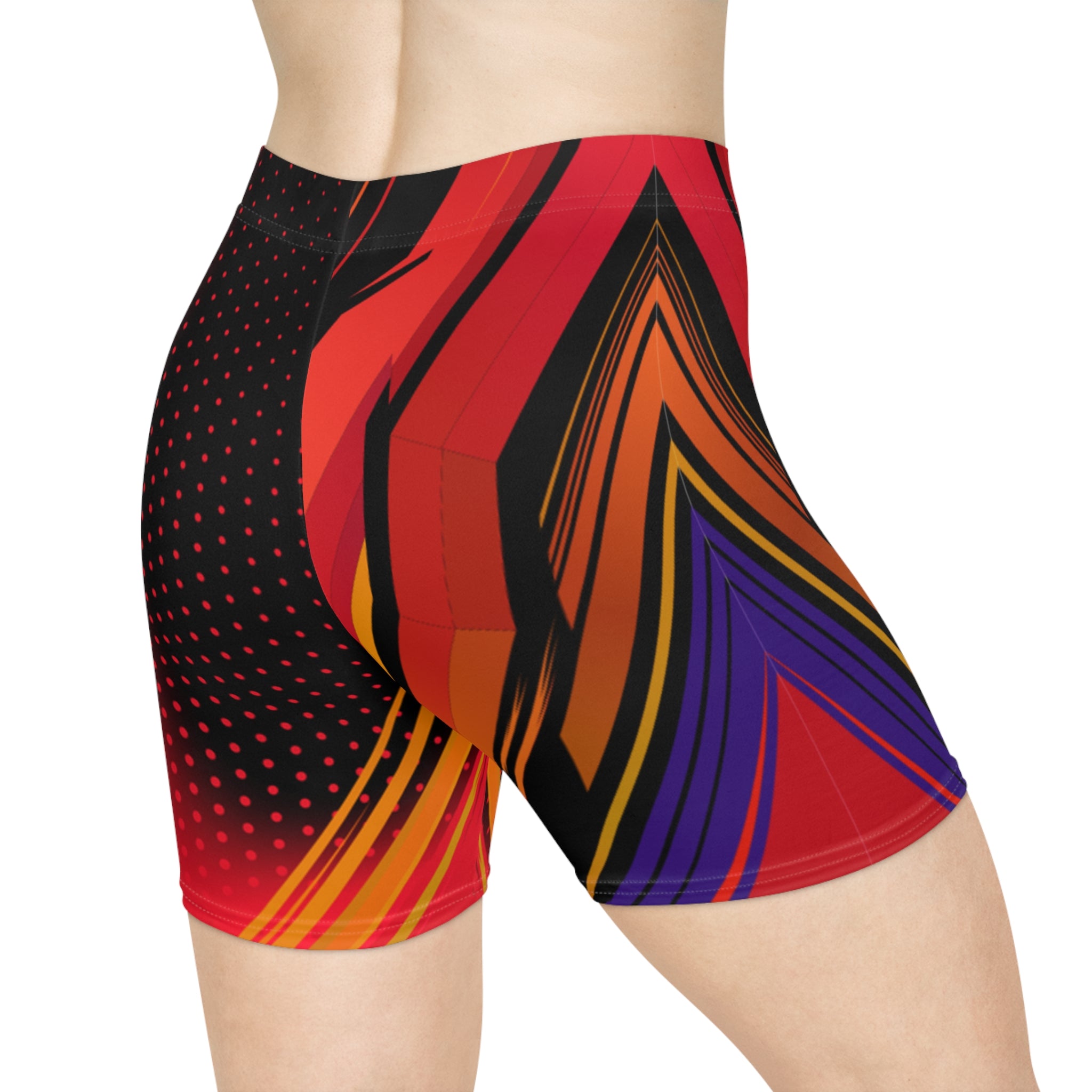 Tech-Stripe Women's Biker Shorts | Graphic Activewear