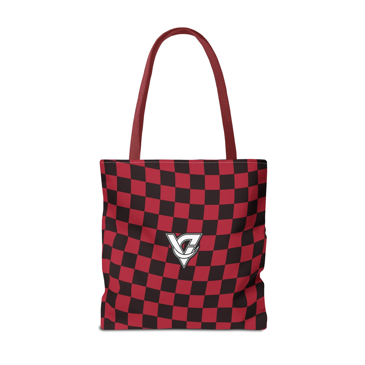 Spiced Wine Warp Check Tote Bag — All-Over Print Gym & Everyday Tote