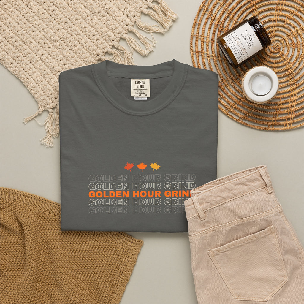 Golden Hour Grind Women's Garment-Dyed Graphic Tee