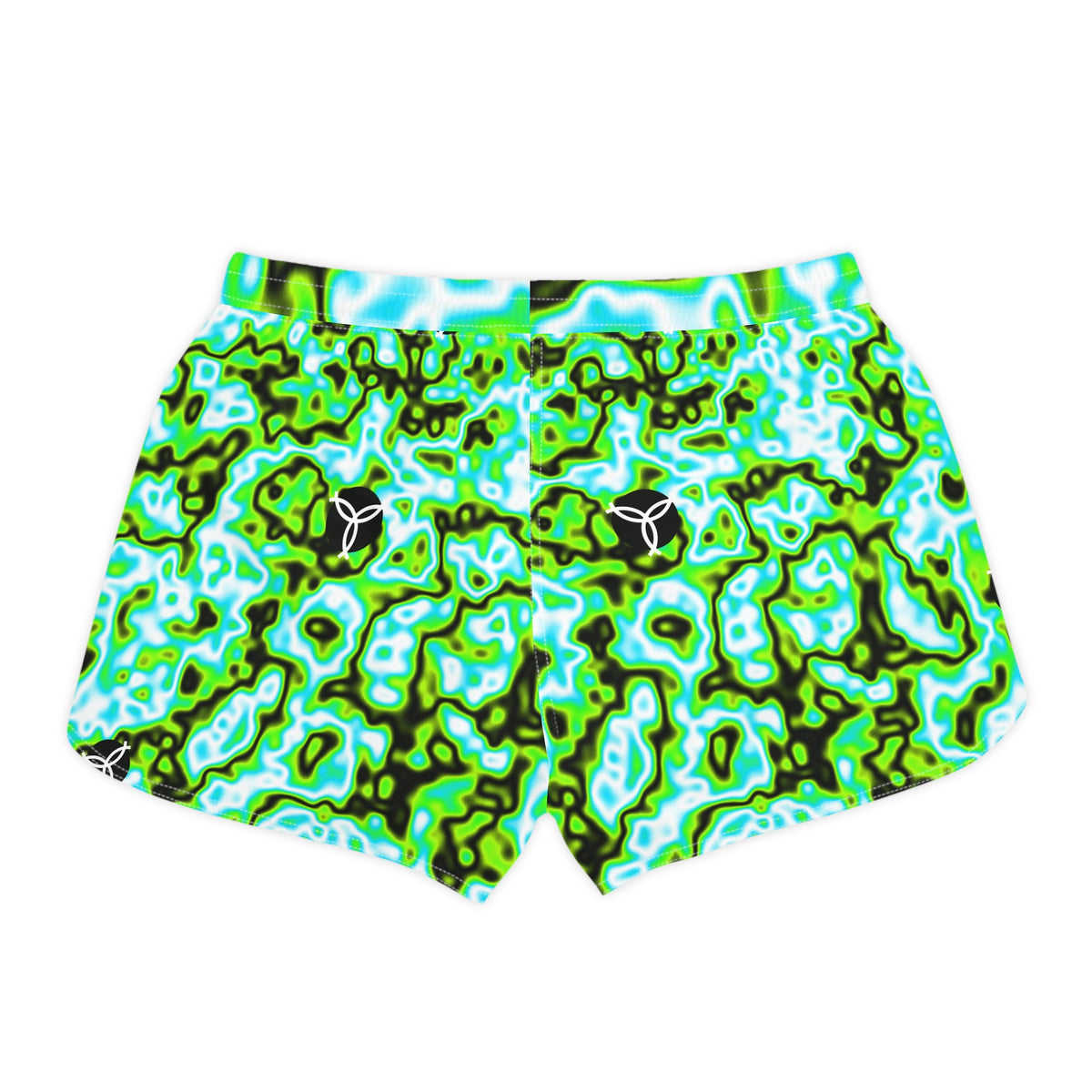 Volleyball Lime Riot Marble Flow Women's Athletic Shorts with Pockets