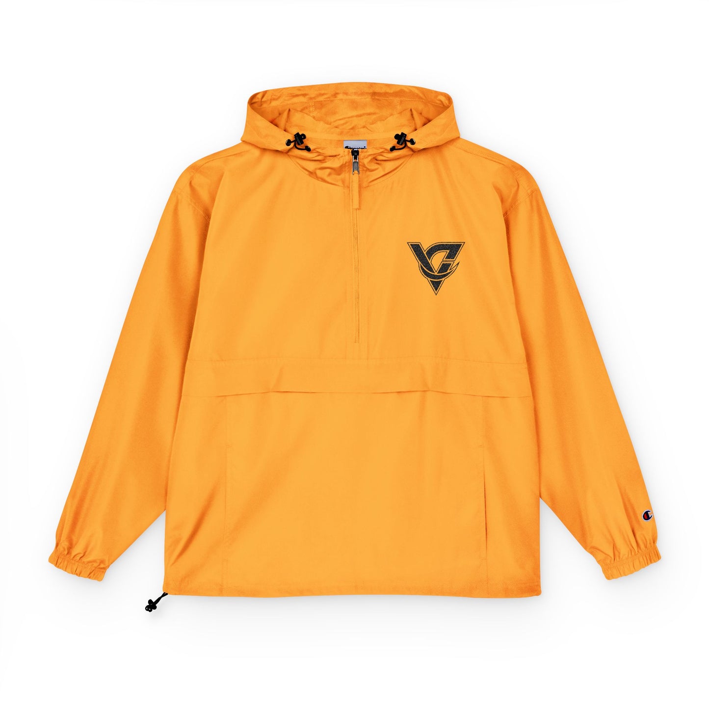 Packable Anorak Jacket — Lightweight Orange Windbreaker with Subtle Chest Logo