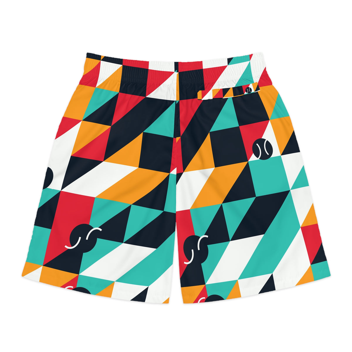 Tennis Aqua Volt Prism Block Men's Athletic Shorts with Pockets