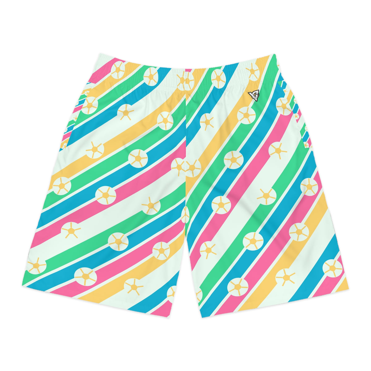 Soccer Mint Sorbet Stripe Surge Men's Athletic Shorts with Pockets