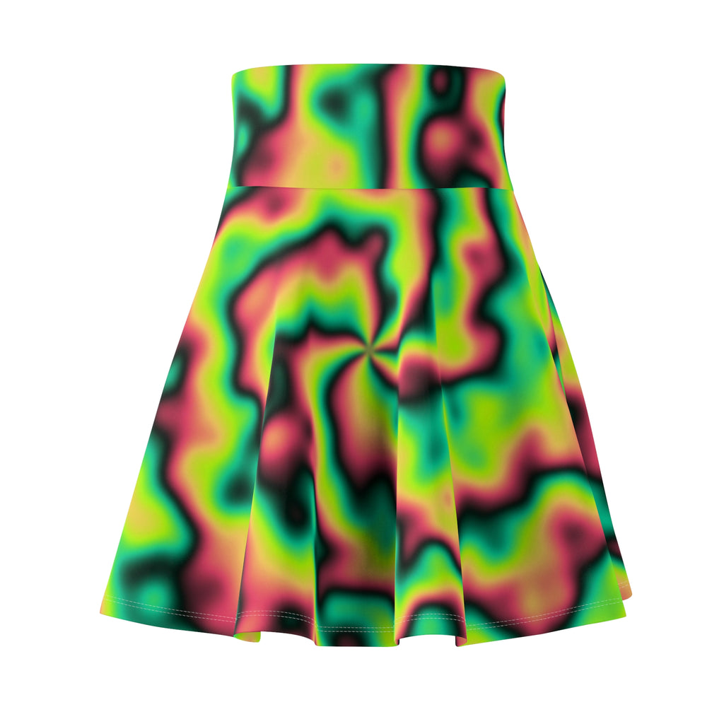 Running Emerald Zest Tie-Dye Spin Women's Athletic Skater Skirt