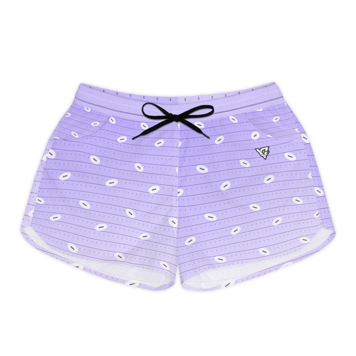 Football Lavender Mist Gridiron Women's Athletic Shorts with Pockets