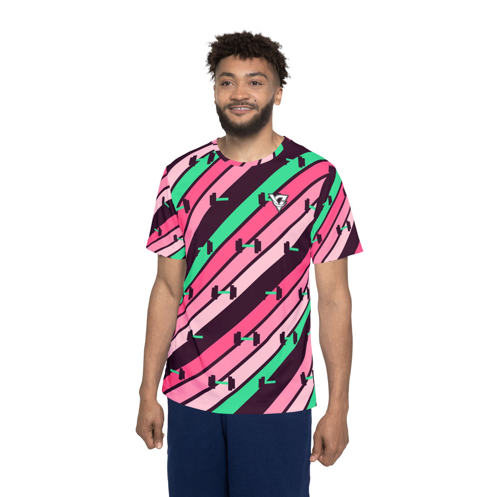 Training & Gym Flamingo Fizz Stripe Surge Men's Sports Jersey