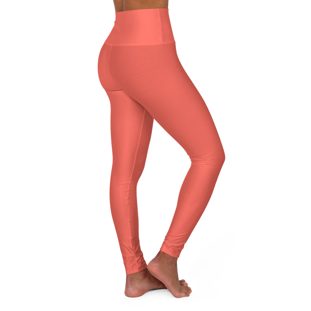 Coral Essential High-Waisted Yoga Leggings (AOP)