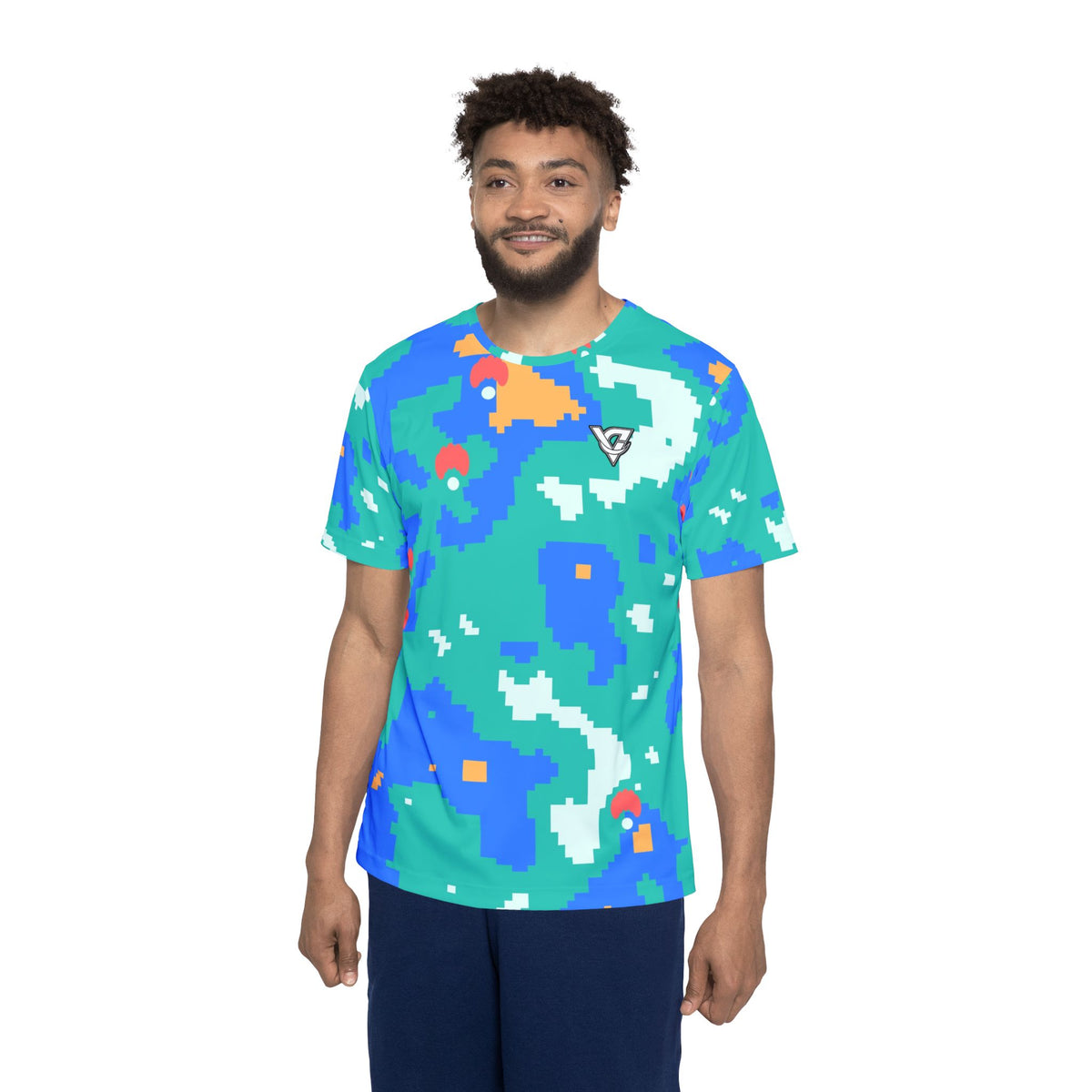 Yoga Sea Glass Pixel Camo Men's Sports Jersey