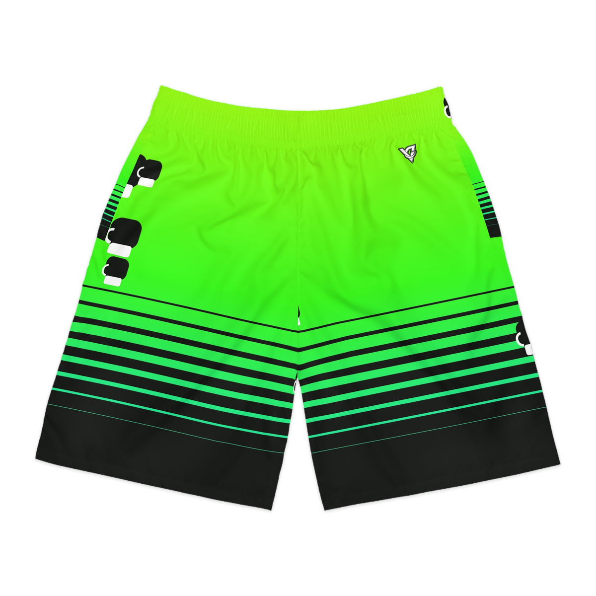 Combat Sports Lime Riot Horizon Fade Men's Athletic Shorts with Pockets