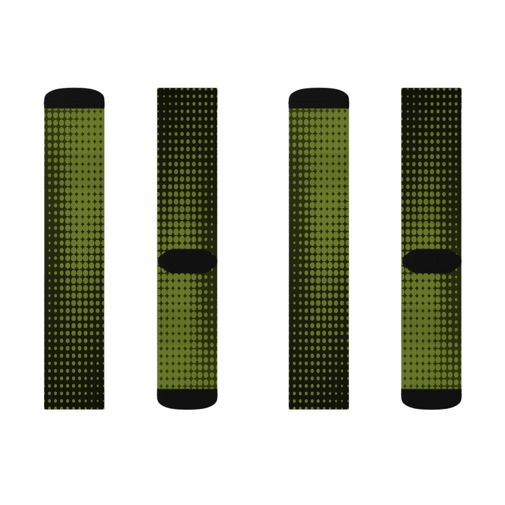 Olive Halftone Athletic Crew Socks