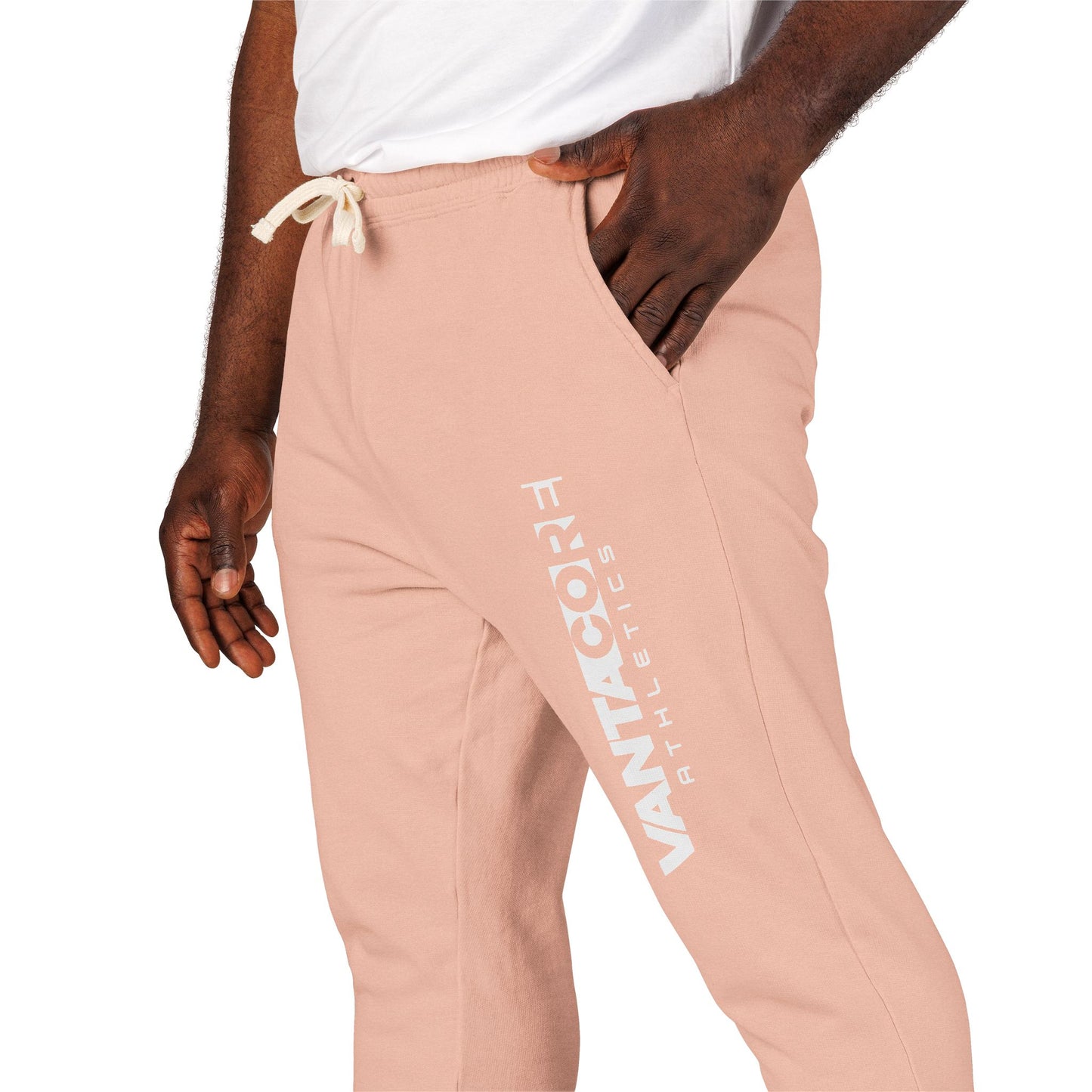 Copy of Vertical 'VANTOCOL?' Graphic Sweatpants — Garment-Dyed Fleece Joggers