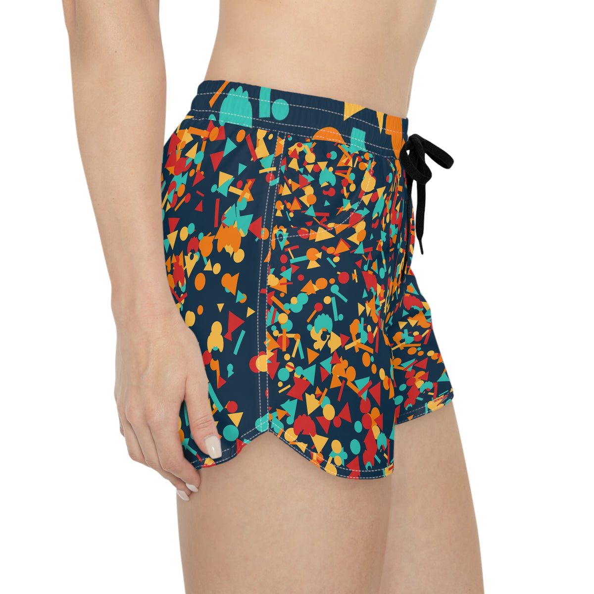 Yoga Tropic Heat Confetti Pop Women's Athletic Shorts with Pockets