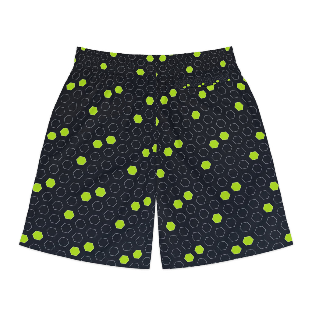 Soccer Volt Night Hex Pitch Men's Athletic Shorts with Pockets