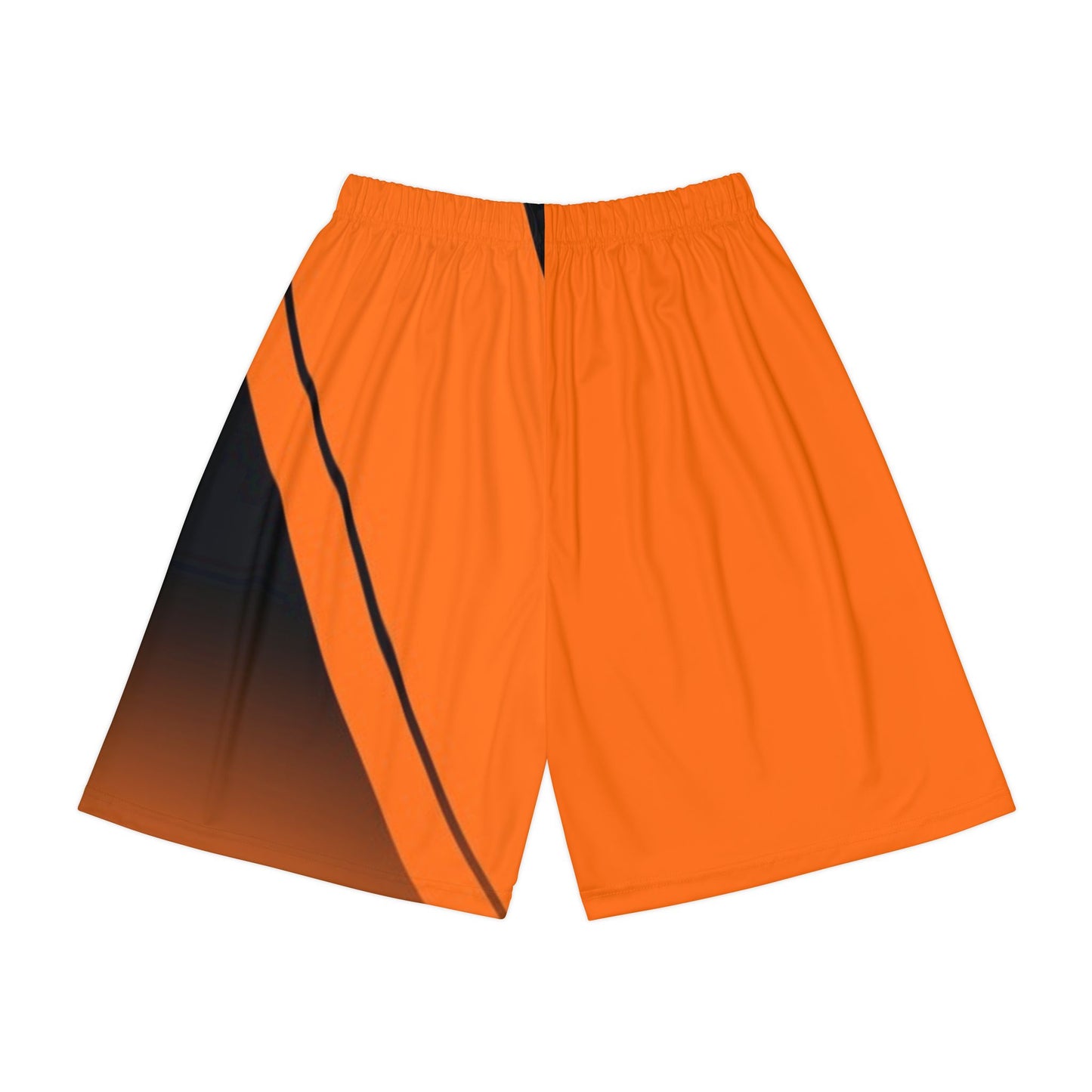 Men's Orange Black Athletic Lightweight Sports & Lounge Wear Shorts — No Pockets