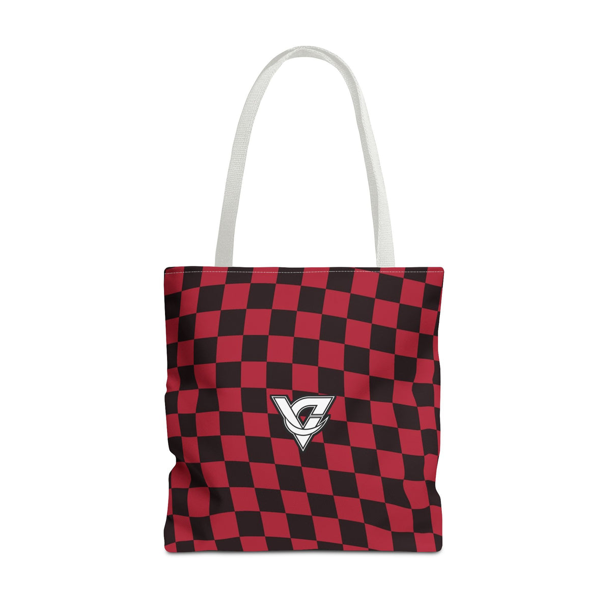 Spiced Wine Warp Check Tote Bag — All-Over Print Gym & Everyday Tote