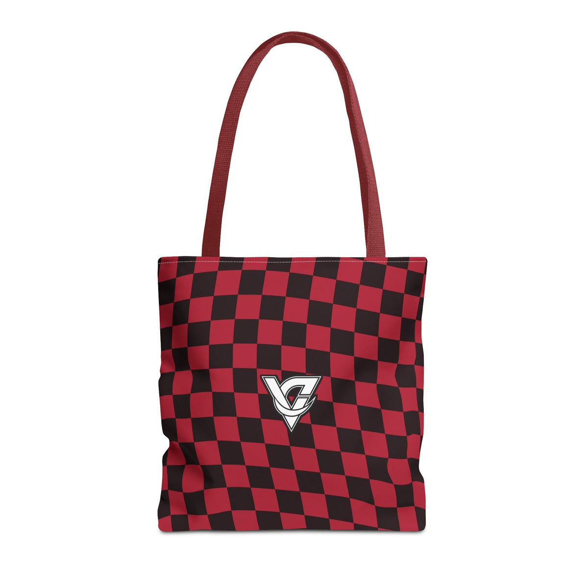 Spiced Wine Warp Check Tote Bag — All-Over Print Gym & Everyday Tote