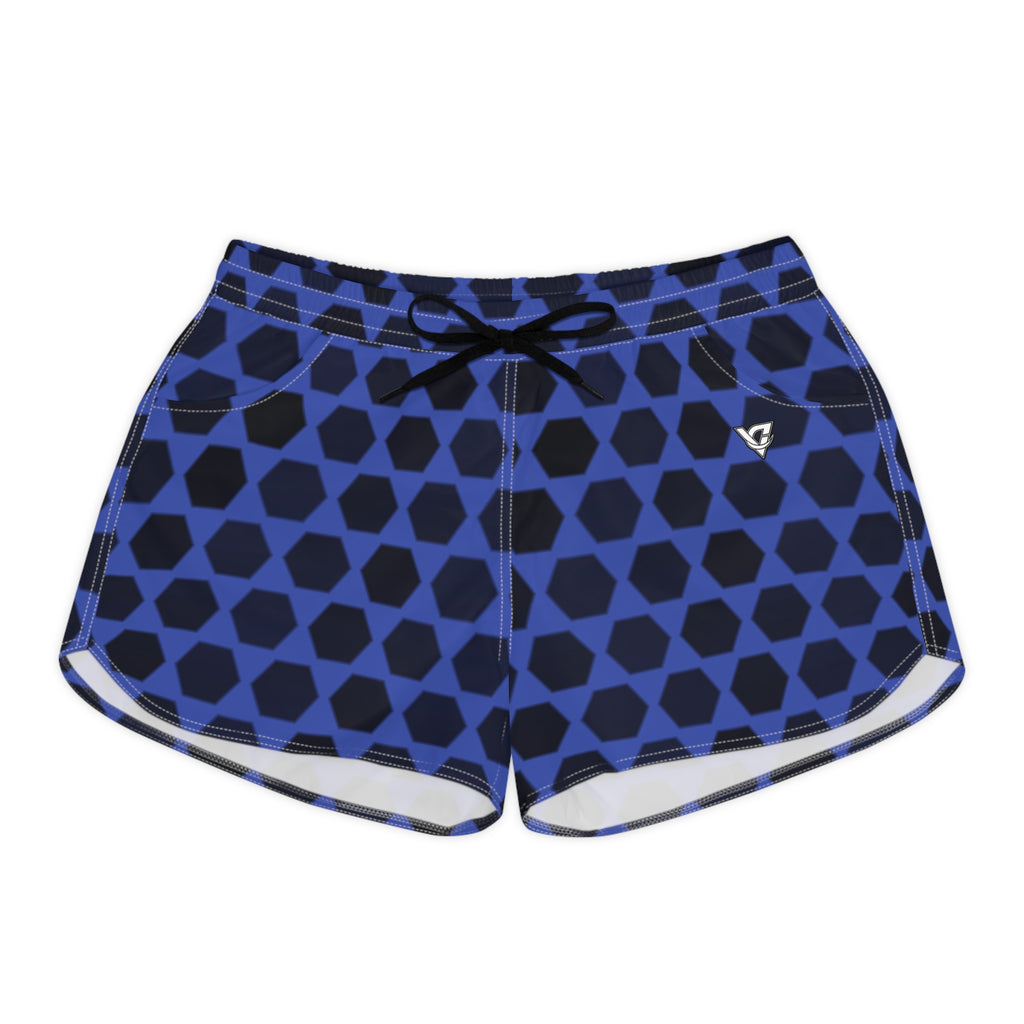 Women's Multipurpose Athletic Shorts with Pockets | Midnight Hex Grid