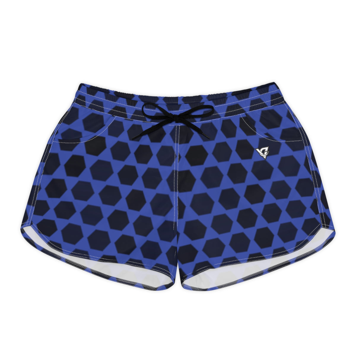Women's Multipurpose Athletic Shorts with Pockets | Midnight Hex Grid