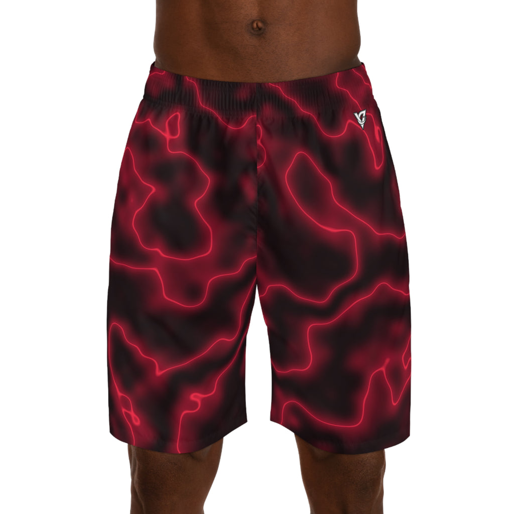 Men's Cherry Marble Performance Jogger Athletic Shorts with Pockets
