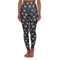 Halloween Graveyard Grey Skull & Crossbones High-Waisted Yoga Leggings