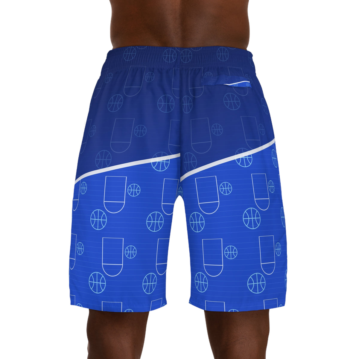 Basketball Royal Ice Court Seam Men's Athletic Shorts with Pockets