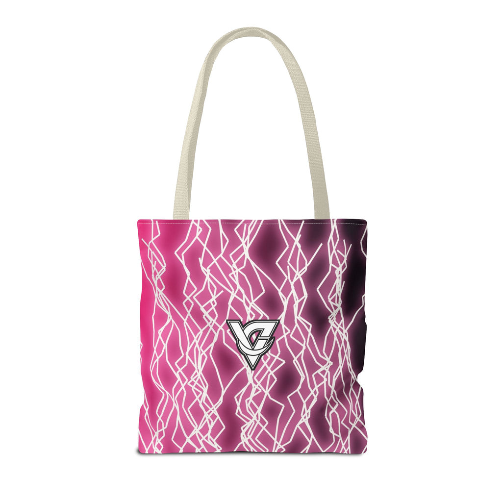 Hot Pink Lightning Tote Bag — All-Over Print Gym & Everyday Tote