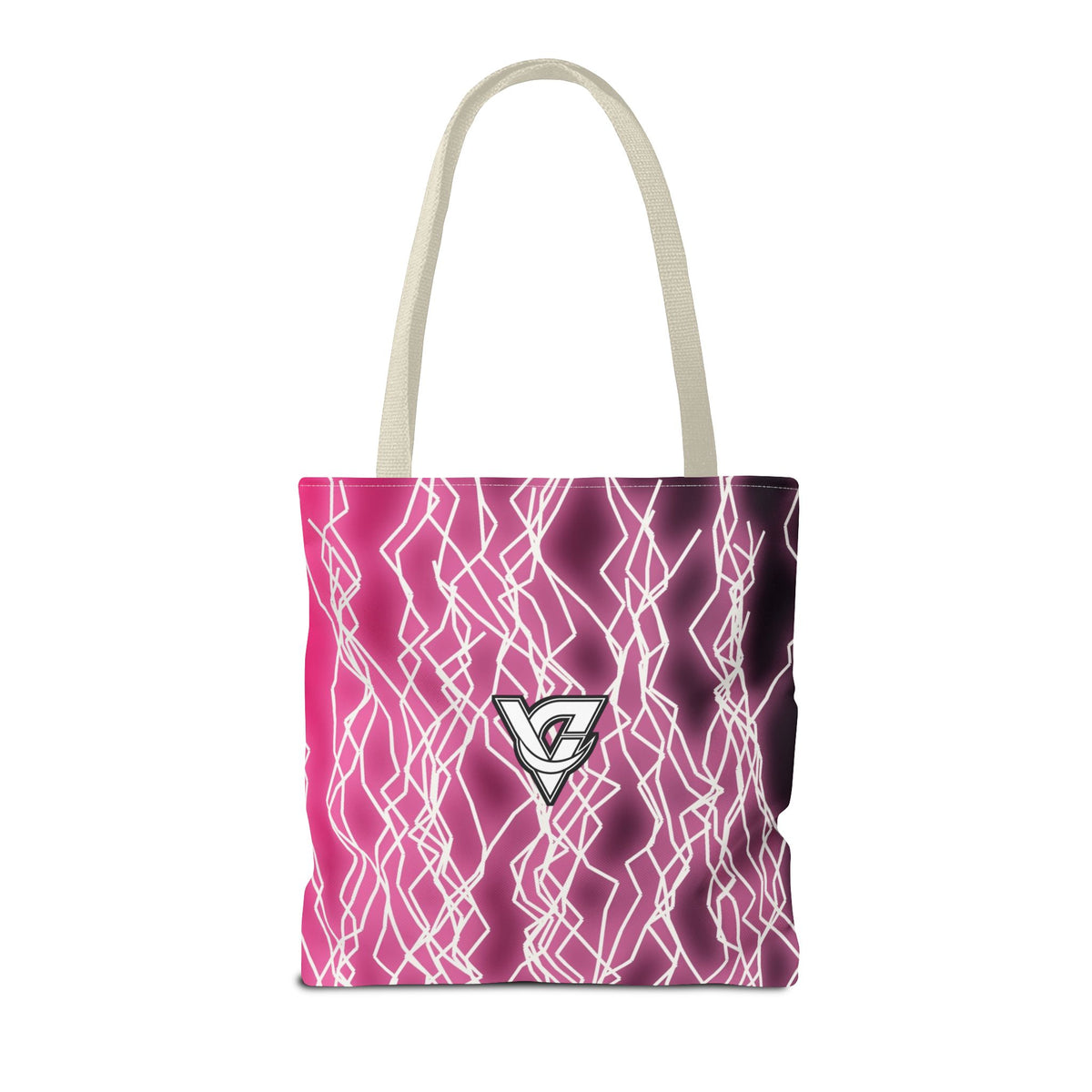 Hot Pink Lightning Tote Bag — All-Over Print Gym & Everyday Tote