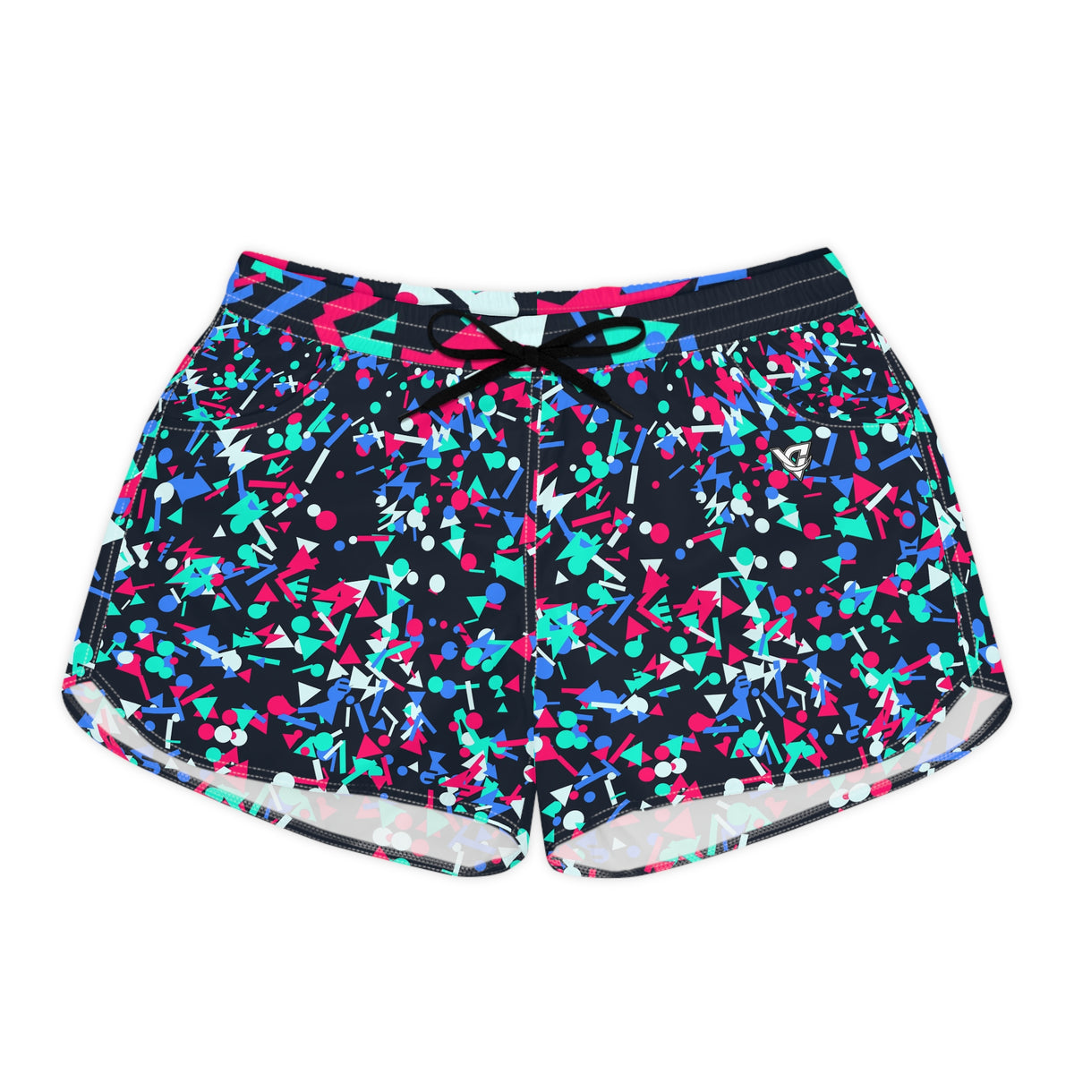Running Arctic Neon Confetti Pop Women's Athletic Shorts with Pockets