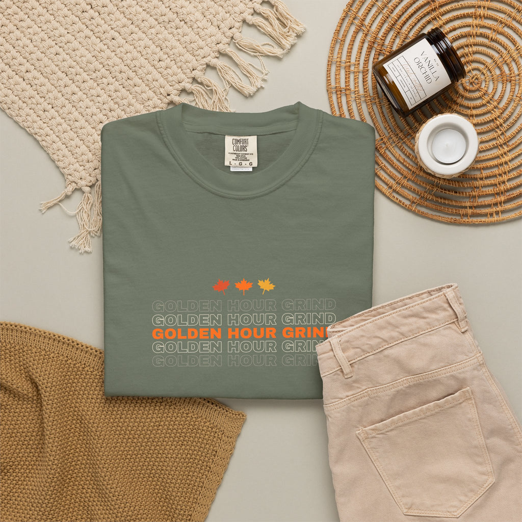 Golden Hour Grind Women's Garment-Dyed Graphic Tee