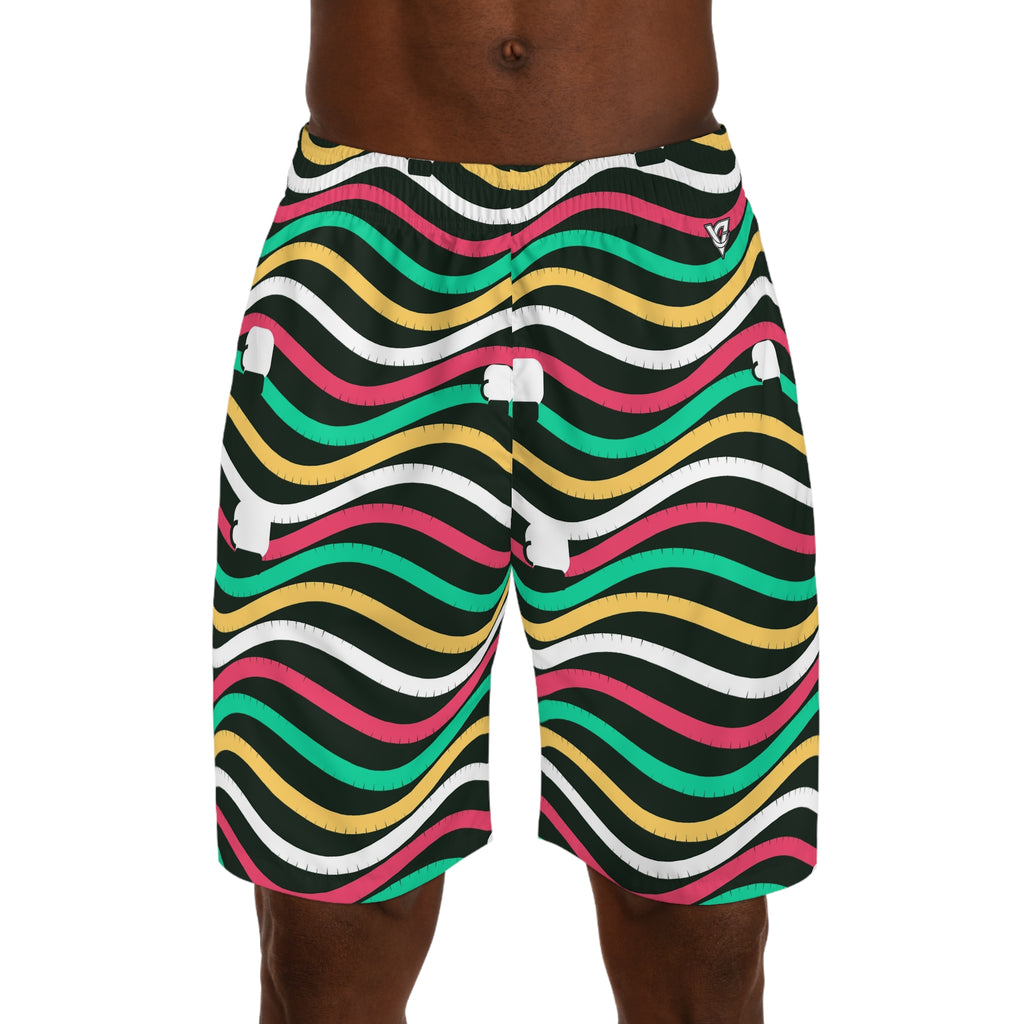 Combat Sports Watermelon Wave Rider Men's Athletic Shorts with Pockets