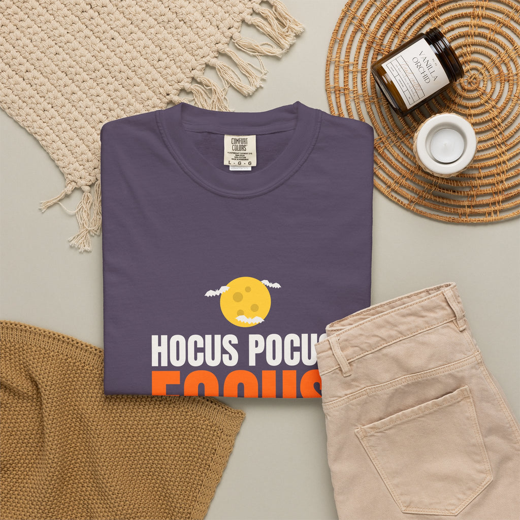 Hocus Pocus Focus | Women's Halloween Garment-Dyed Graphic Tee