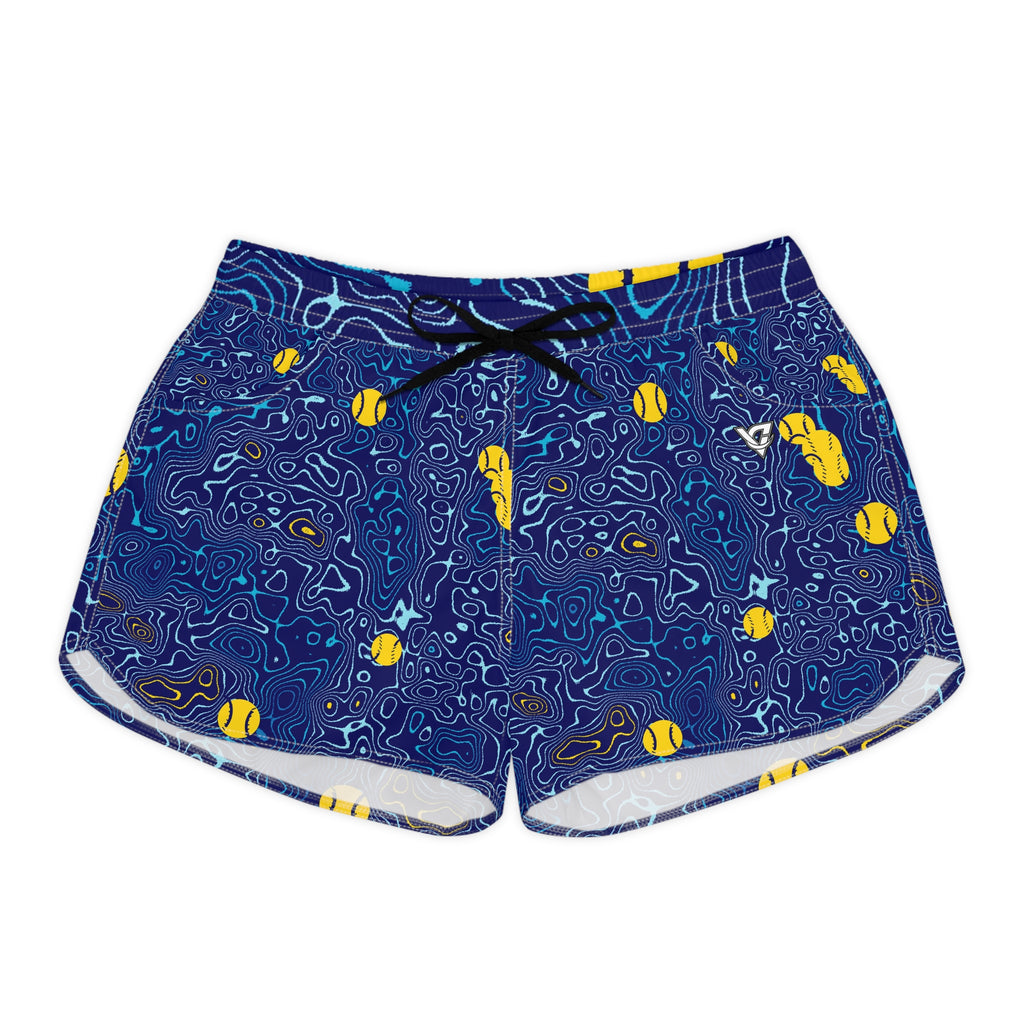 Baseball & Softball Cobalt Spark Topo Trail Women's Athletic Shorts with Pockets