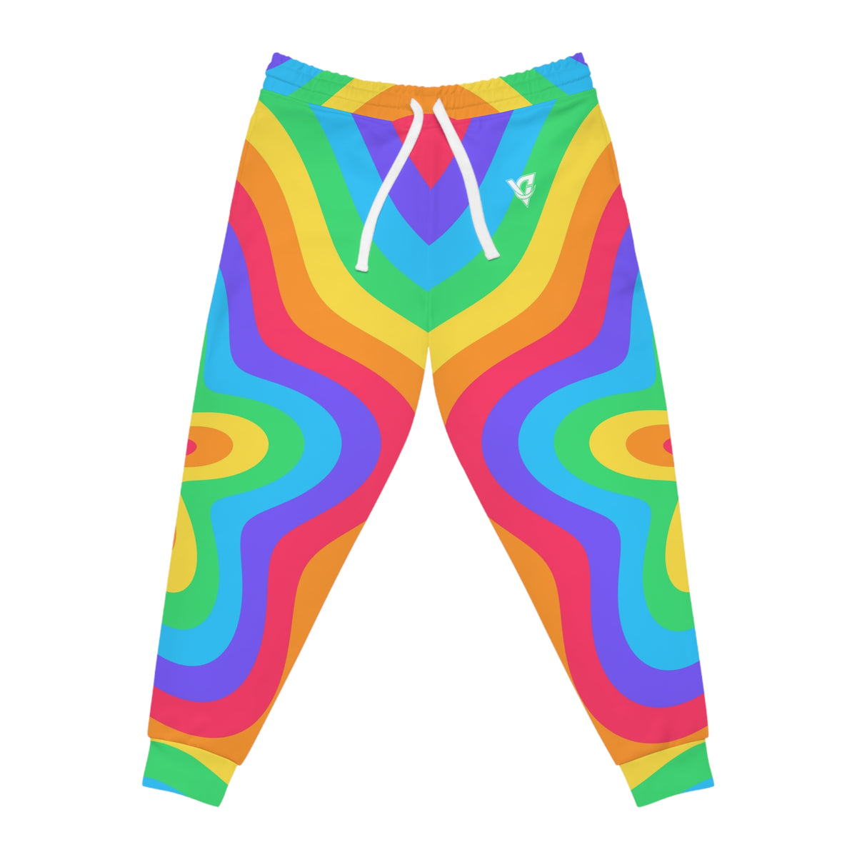 Women's Groovy Rings Joggers – Colorful All-Over Print Athletic Jogger Pants